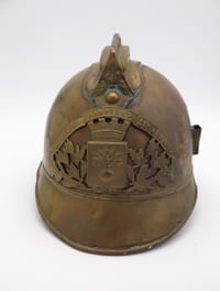 Casque de sapeur-pompier laiton Déservillers J. Duflexis Ste Savine Modèle 1895