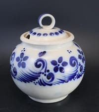 Soupière/pot couvert grès Reinhold Merkelbach Grenzhausen Westerwald bleu cobalt