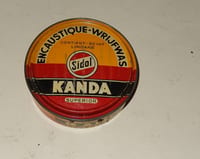 Ancienne BOITE encaustique Sidol KANDA Superior 1/8 Kilo - Diamètre 11.5 cm env