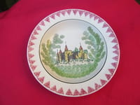 petit plat creux creil et montereau décor à l'éponge