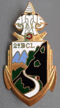 Insigne Indochine 2° BCL Dien Bien Phu Bataillon Chasseurs Laotiens ORIGINAL