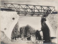 PHOTOGRAPHIE RECONSTRUCTION CHEMINS DE FER c1920 OUVRAGE ARMENTIÈRES PONT HENRY