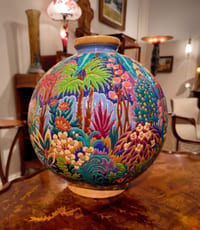 Vase Boule coloniale Longwy