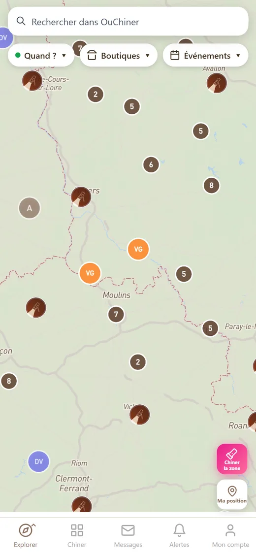 L'app OuChiner: la mappa dei mercatini e dei negozi