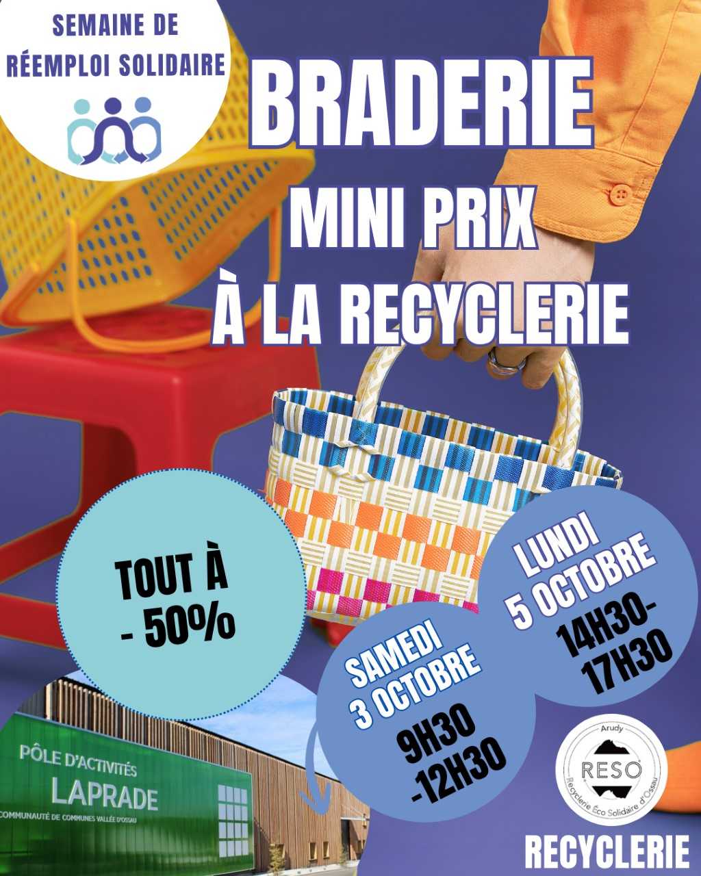 Braderie mini prix à la recyclerie - semaine de réemploi solidaire