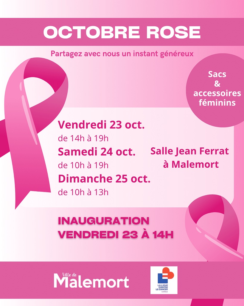 Octobre Rose : vente de sacs et accessoires