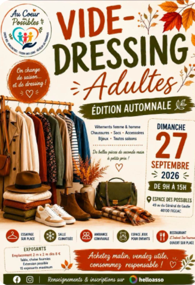 Vide-dressing adulte à l'Espace des Possibles Figeac