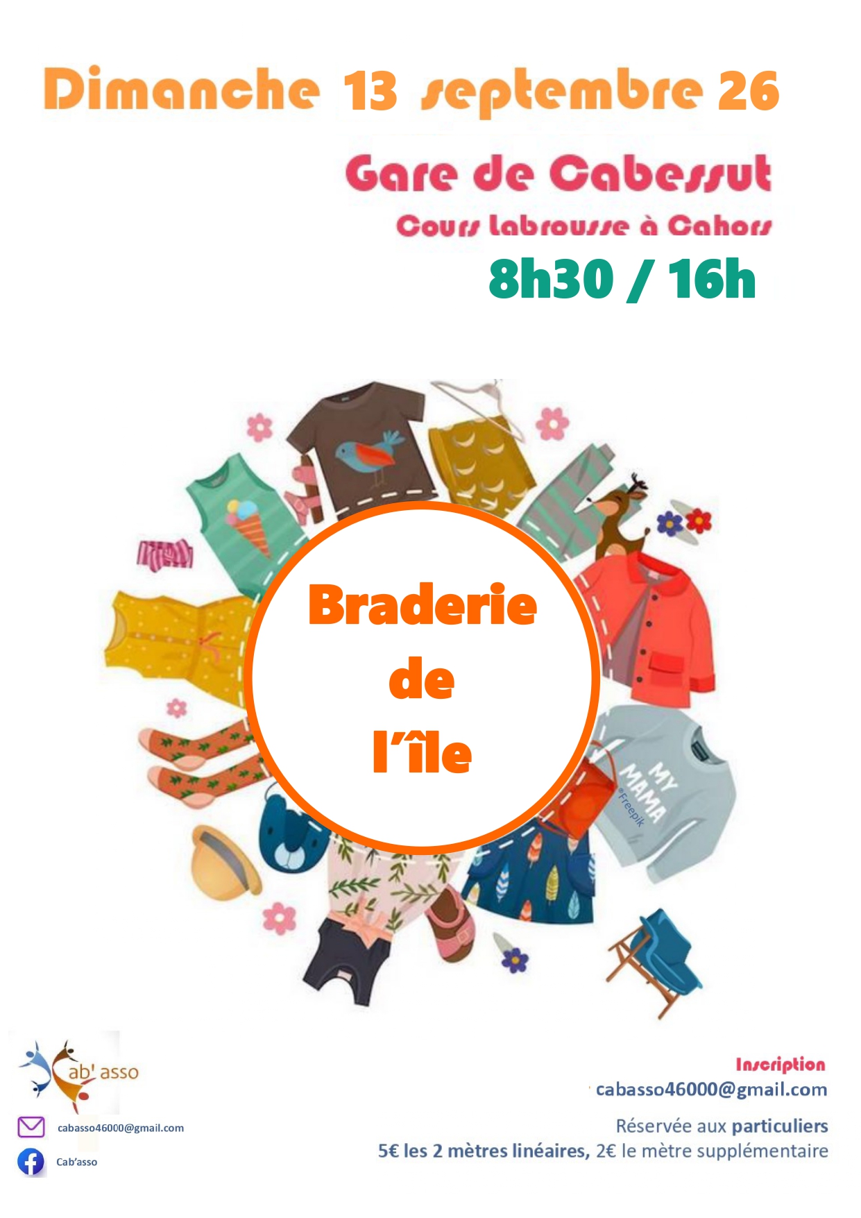 Vide-greniers : Braderie de l'île à Cabessut (Cahors)