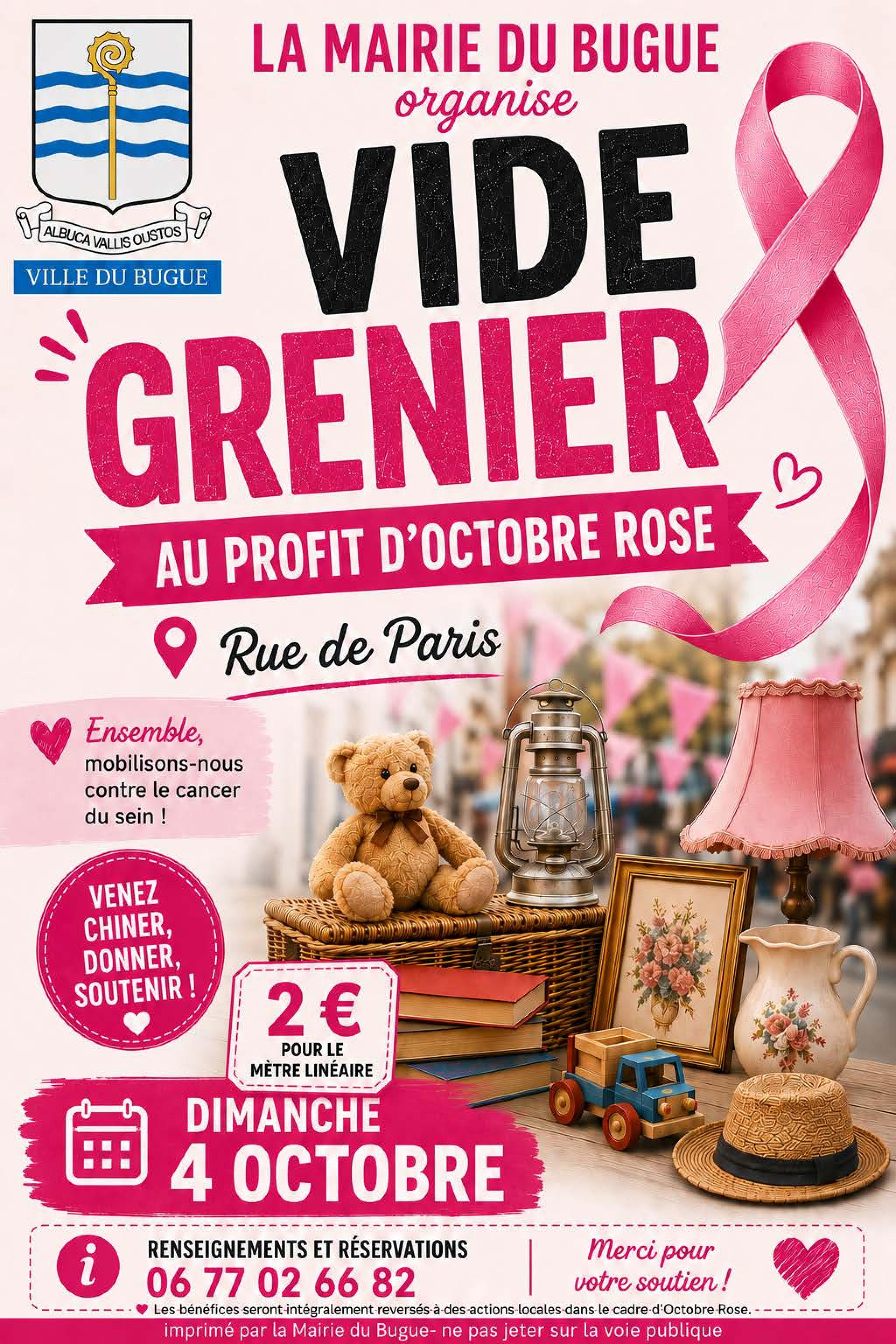 Octobre rose - Vide grenier au Bugue