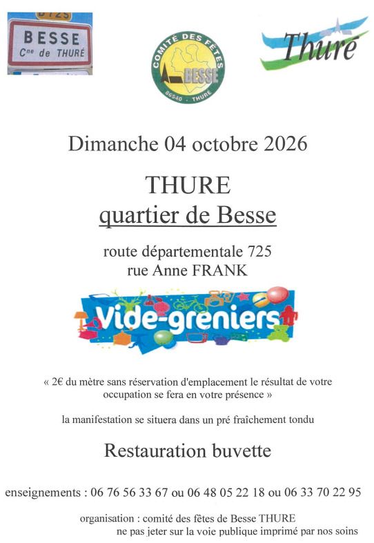 📢 VIDE-GRENIERS À THURÉ ! 🛍️✨